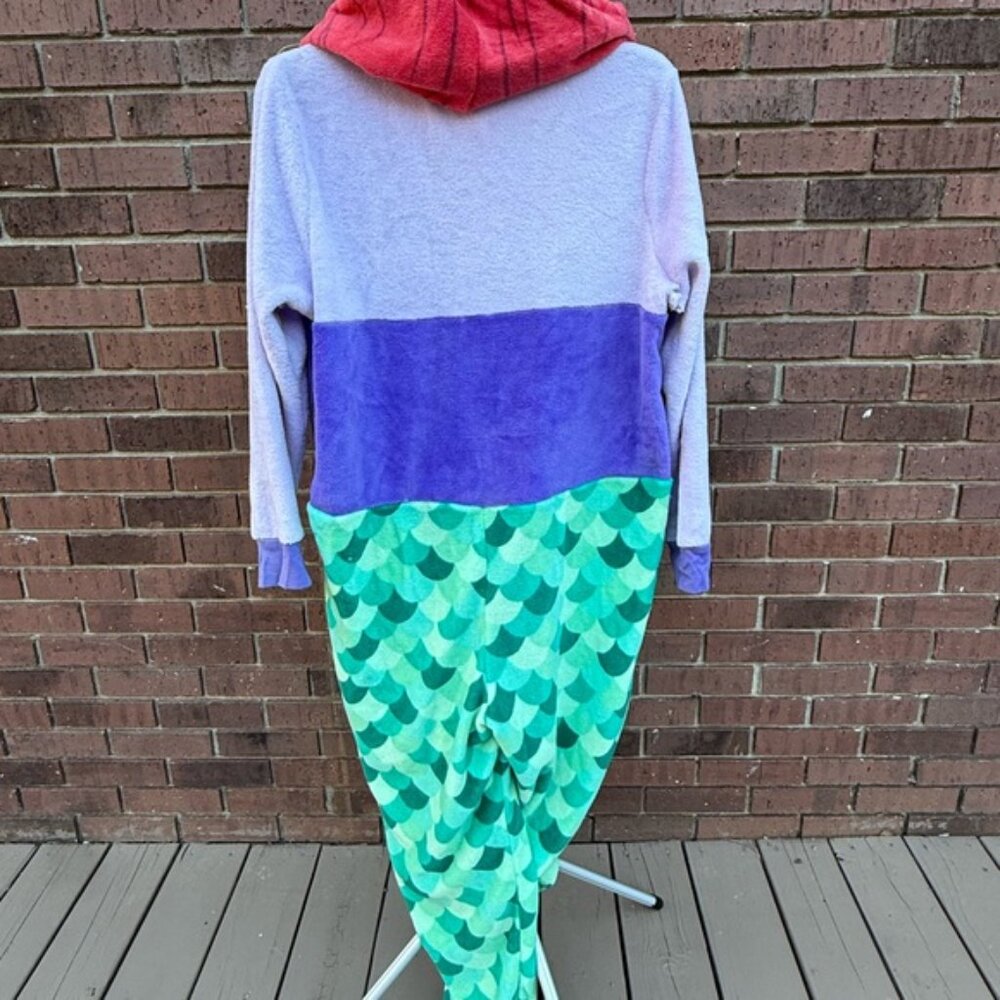 Disney Ariel Little Mermaid Adult Size 2XL XXL Hooded Pajamas Costume Union Suit - Picture 6 of 9